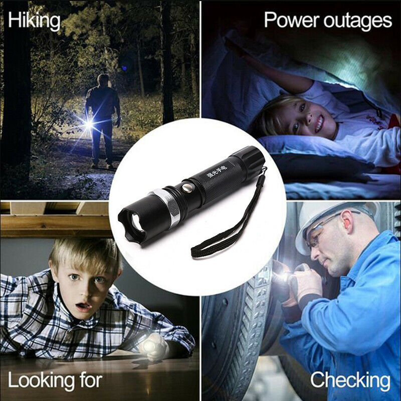 Portable Aluminum Super LED Flashlight Rotating Adjustment For Camping EmergBDA