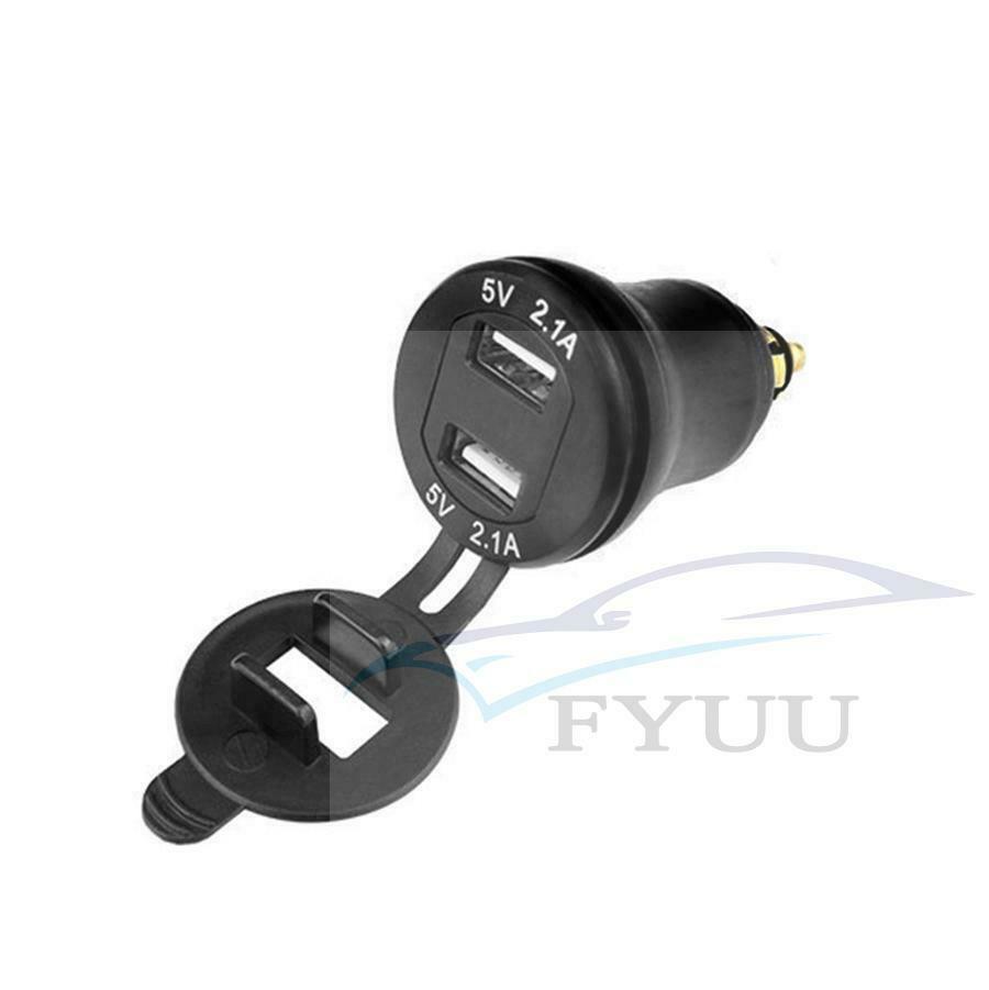 Aluminum Alloy CNC Metal Shell Motorcycle Dual USB Charger 12-24v 4.2A Voltmeter