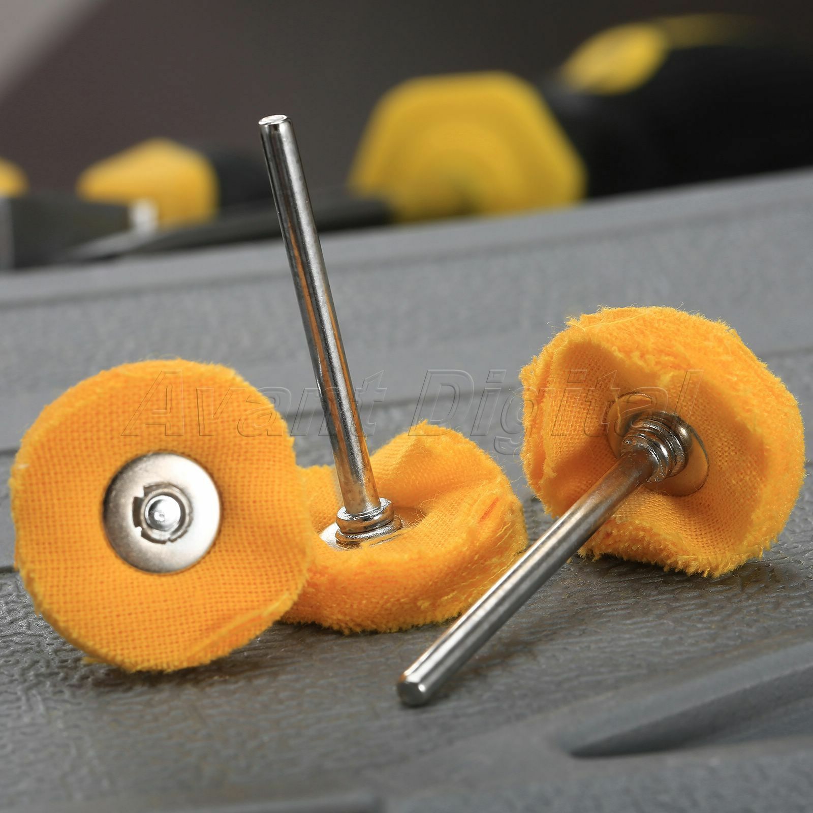 10Pcs Polishing Yellow Cloth Round Wheel 25mm Brushes for Power Rotary Craft