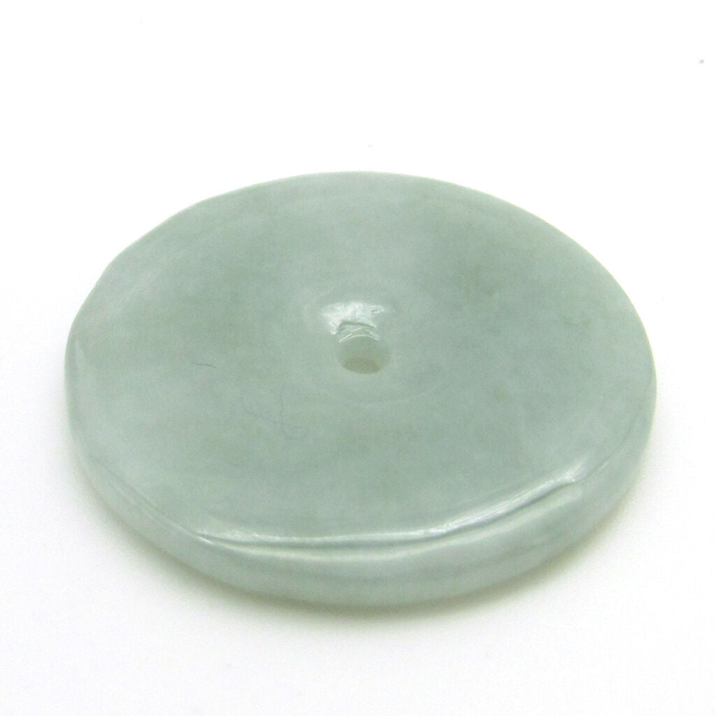 Natural Jadeite A Jade Gem Happy Lucky Peace Buckle Circle Donut Amulet Pendant