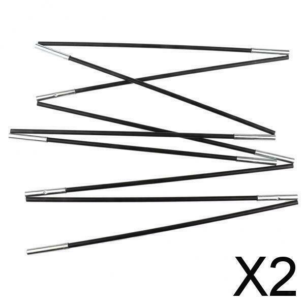 2X 2 Pieces Fiberglass Camping Hiking Travel Tent Poles Replacement 7 Sections