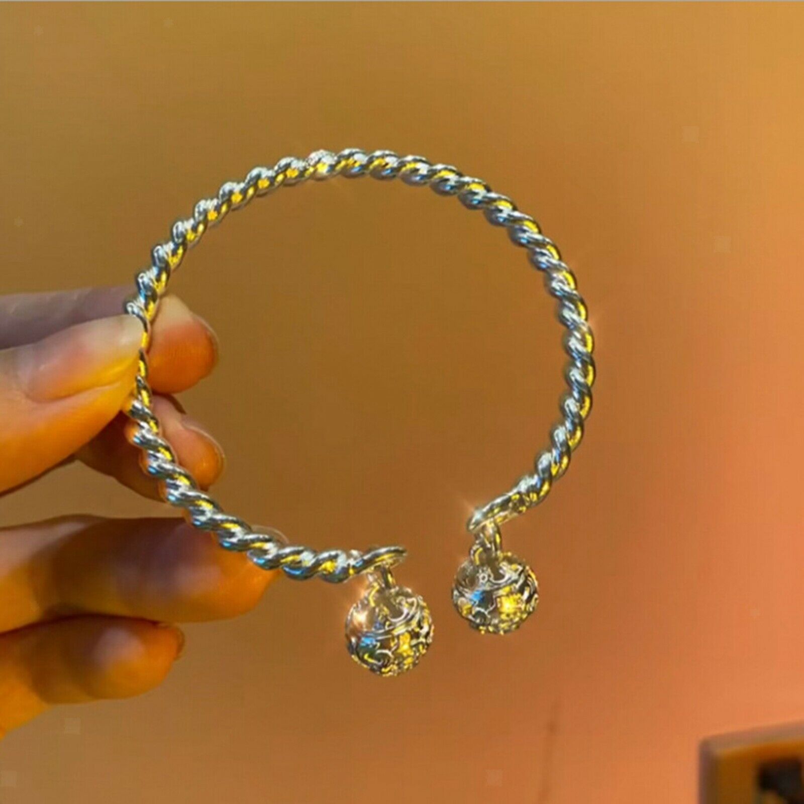 Bangle Bracelet Simple Open Cuff Jewelry for Women Adjustable Polished Gifts