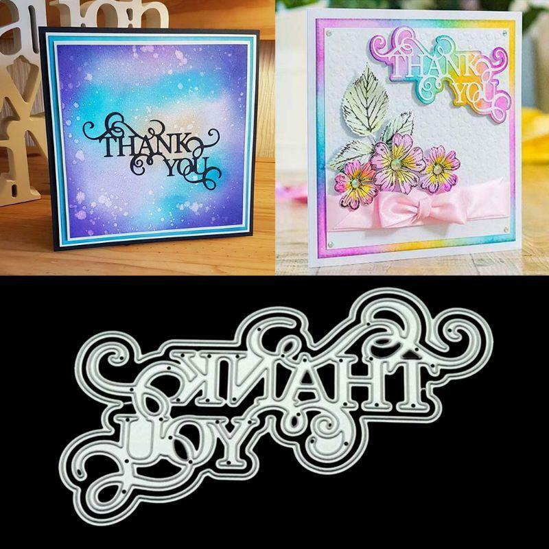 Thank You DIY Metal Cutting Dies Stencil Scrapbooking Photo Album Stamp Paper