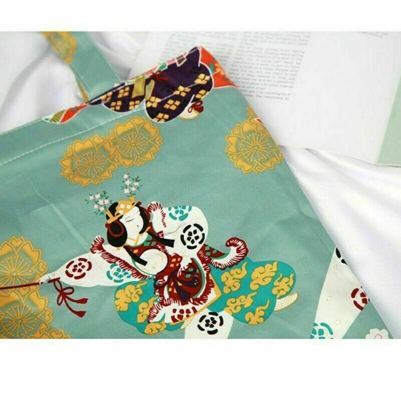 Women Floral Japanese Bag Handbag Eco Cotton Shopper Tote Geisha Ukiyoe New NR9