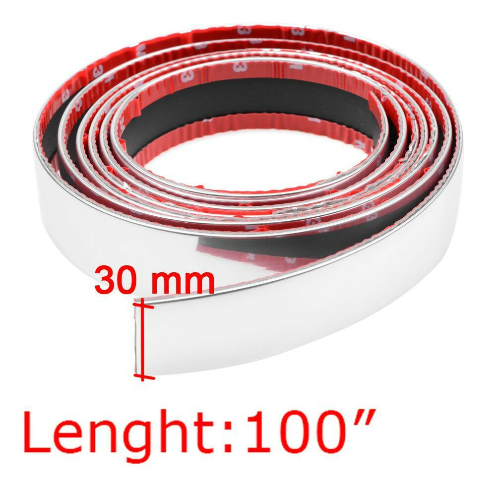 2.5M Car Truck Bumper Door Edge Lip Protector Strip Chrome Decor Moulding Trim