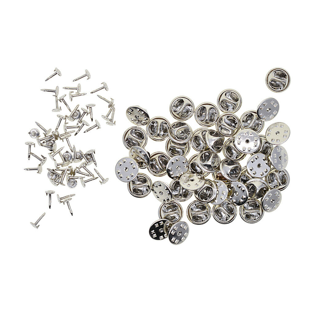 50 Sets Tie Tacks Pinch Back Pins Clutch Back Lapel