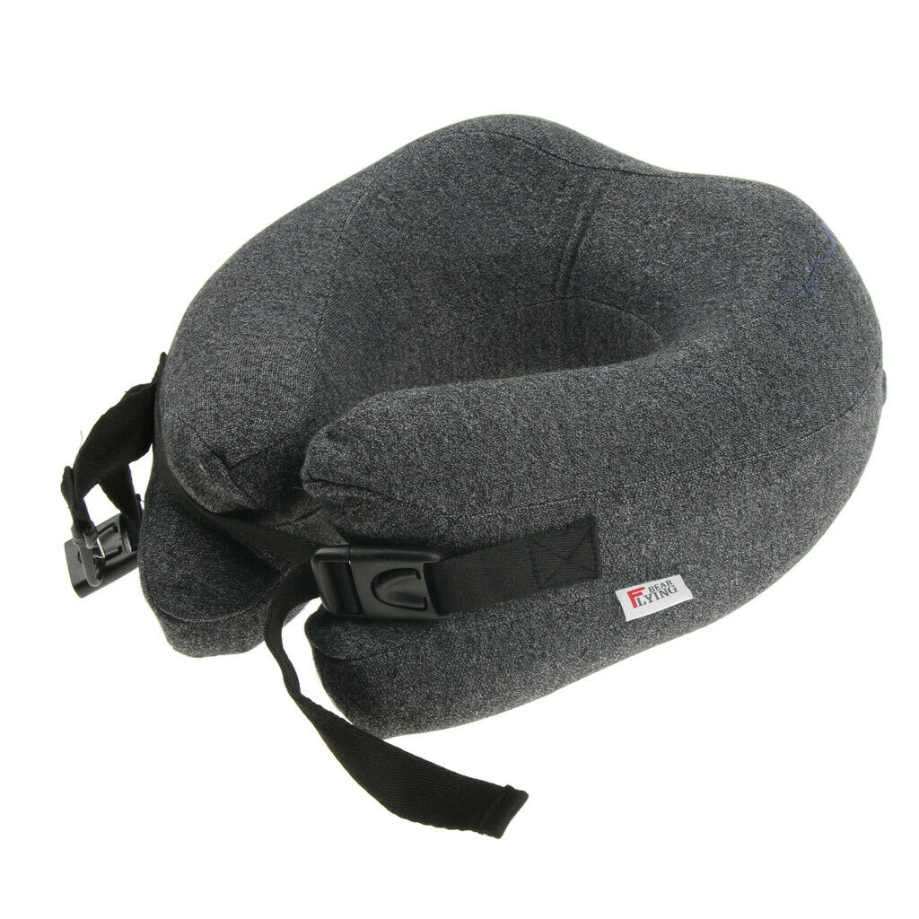Memory Foam U Shaped Travel Neck Head Pillow Support Cushion Pad Dark Gray