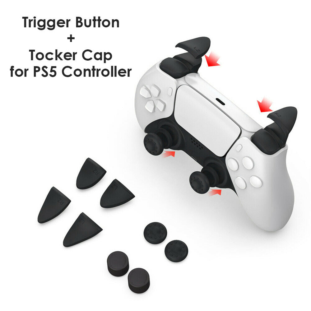 Thumb Stick Grip Key Caps Joystick Cover L2 R2 Trigger Extender for Sony PS5