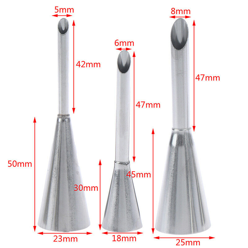 3pcs Puff Piping Nozzles Stainless Steel Cake Decor Tips Pastry Piping No.l8