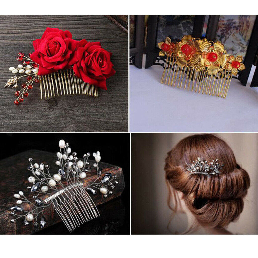 20pcs Metal Side Combs Hairpin for Ponytail Holder Hairpin Jewelry Golden
