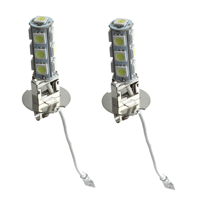 2 X H3 5050 SMD 13 LED WHITE CAR LIGHT BULB LAMP E3R2R2