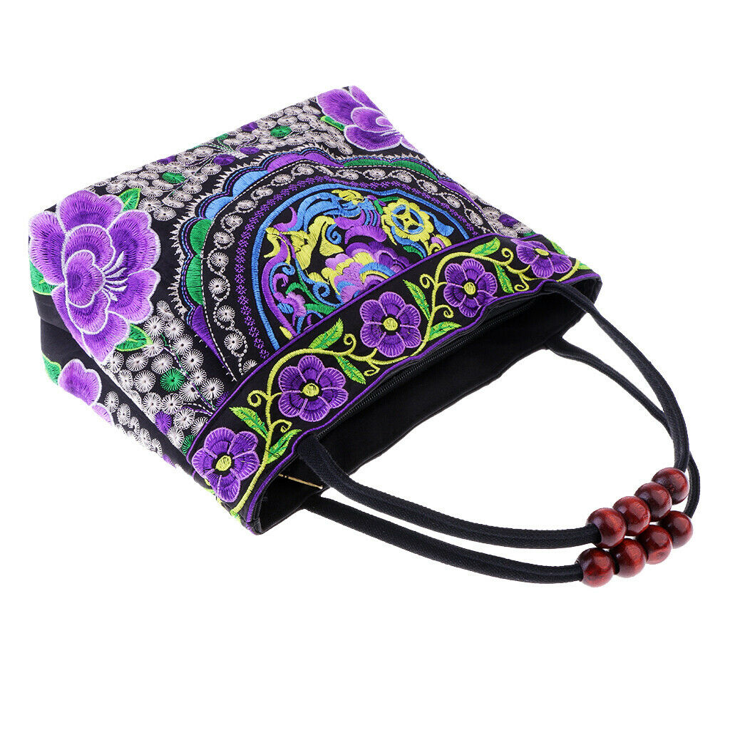 Handmade Double-sided Flower Embroidered Shoulder Bag Women Bags # 7