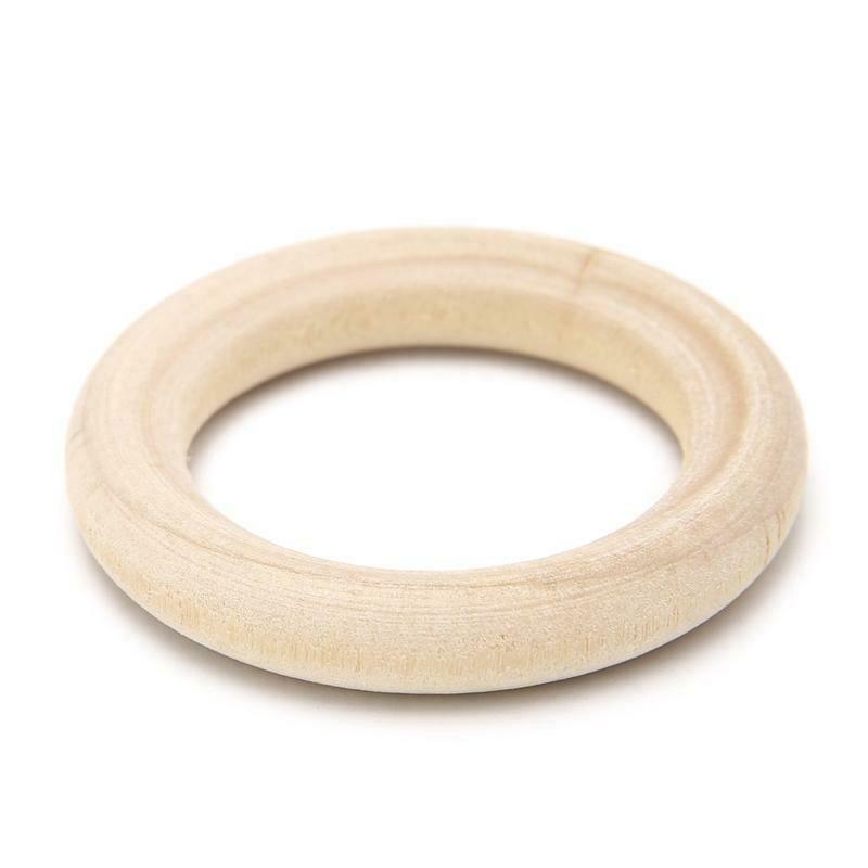 DIY Wooden Beads Connectors Circles Rings Beads Lead-Free Natural Wood 65mm