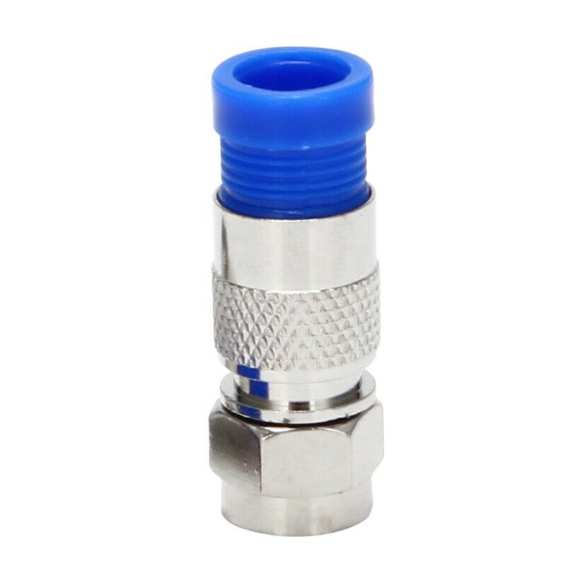 Rg6 F Type Connector Coax Coaxial Compression Fitting 20 Pack (Blue) B3I3I3