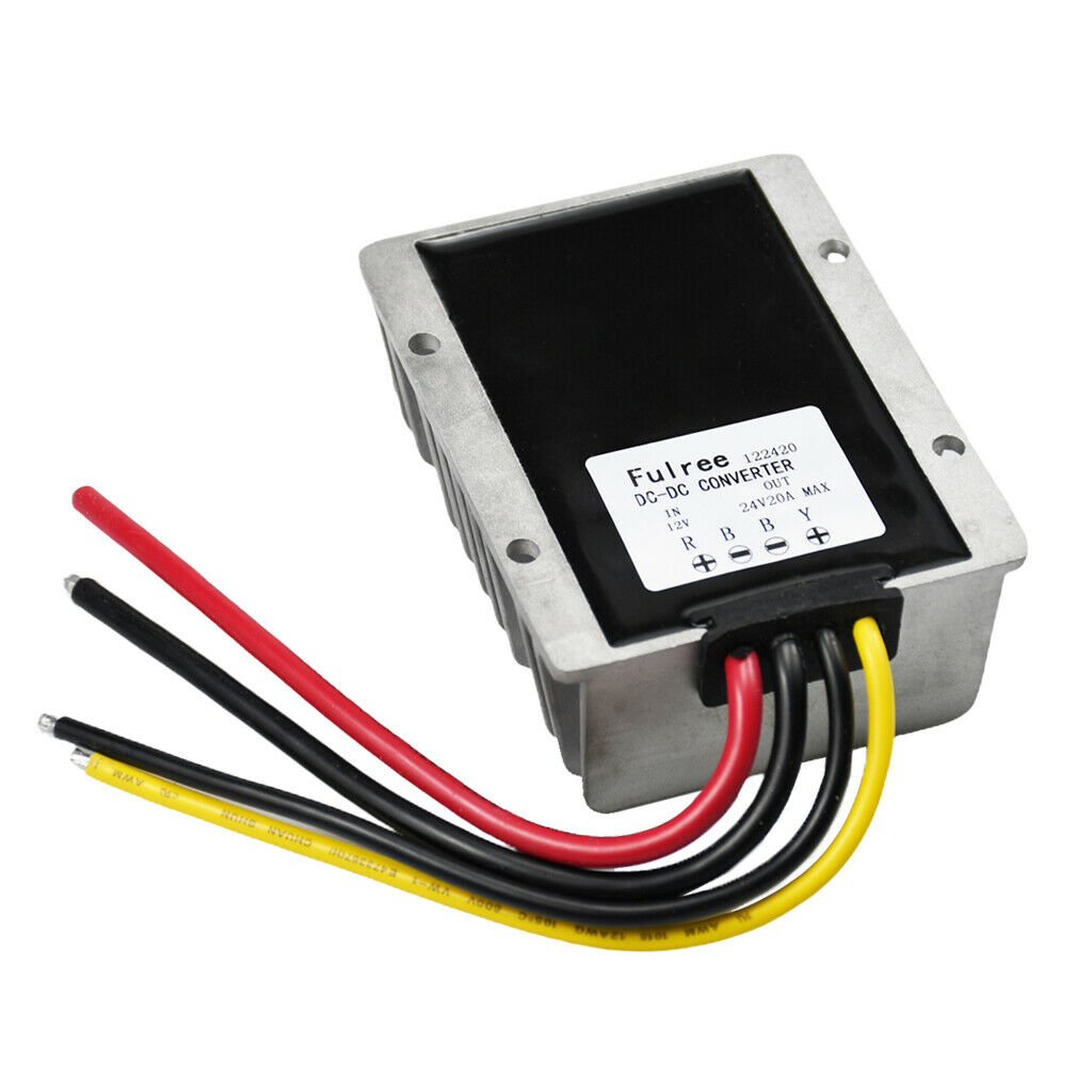 DC-DC 12V Step up 24V 20A 480W Power Adapter With Alloy Overheat Protection