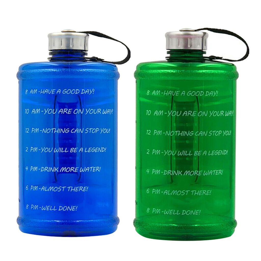 2pcs Water Bottle Reusable Jug Cup Outdoor Bike GYM Travel Hiking 2200ML