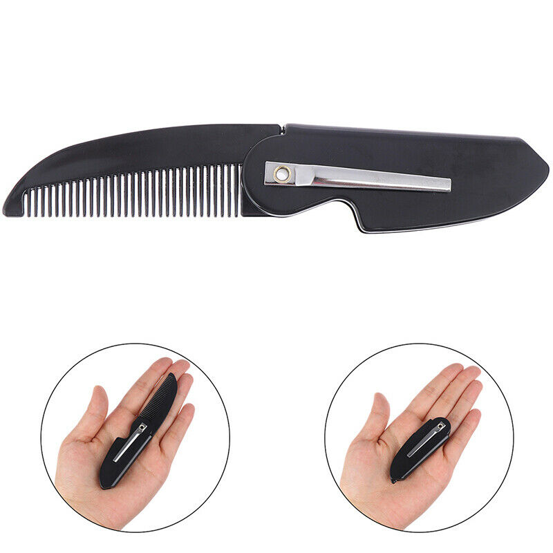 1Pc Portable Foldable Pocket Clip Hair Mustache Folding Beard Comb Styling  Qx
