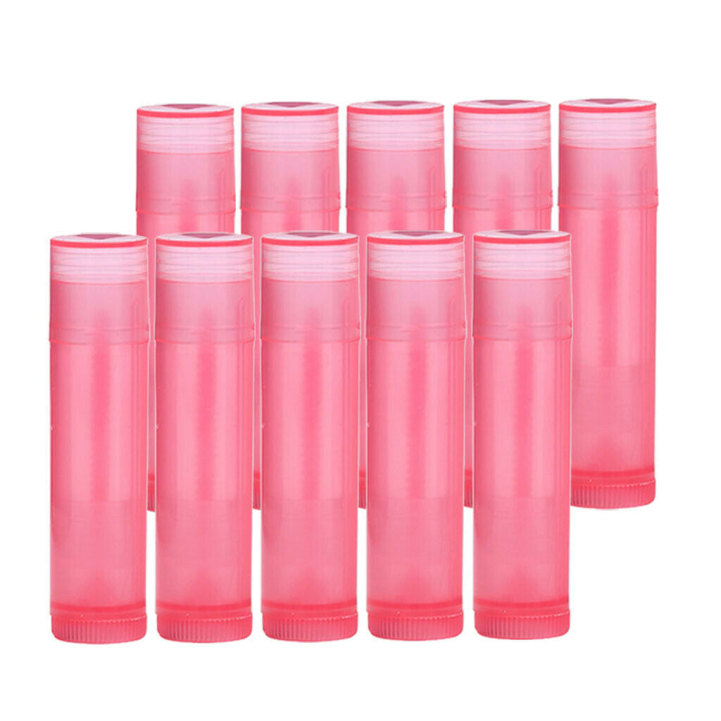 20 Pack 5G Lip Balm Tubes Containers Travel Lip Storage Bottles Clear+Pink
