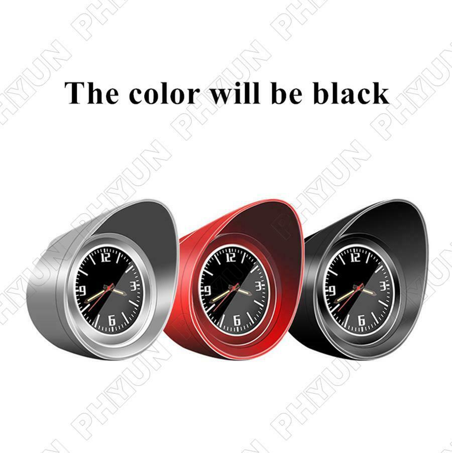 1x Black Car Interior Dashboard Clock Luminous Backlight Universal Accessories