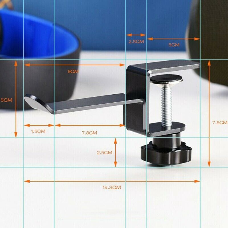Gaming Headset Hook Holder Headphone Stand, Under Desk Design, Universal Fit SA1