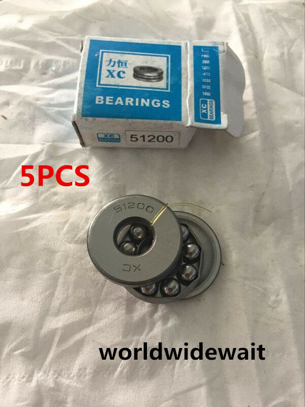 5pcs 10mm x 26mm x 11mm 51200 Axial Ball Thrust Bearing 3-Parts 10*26*11