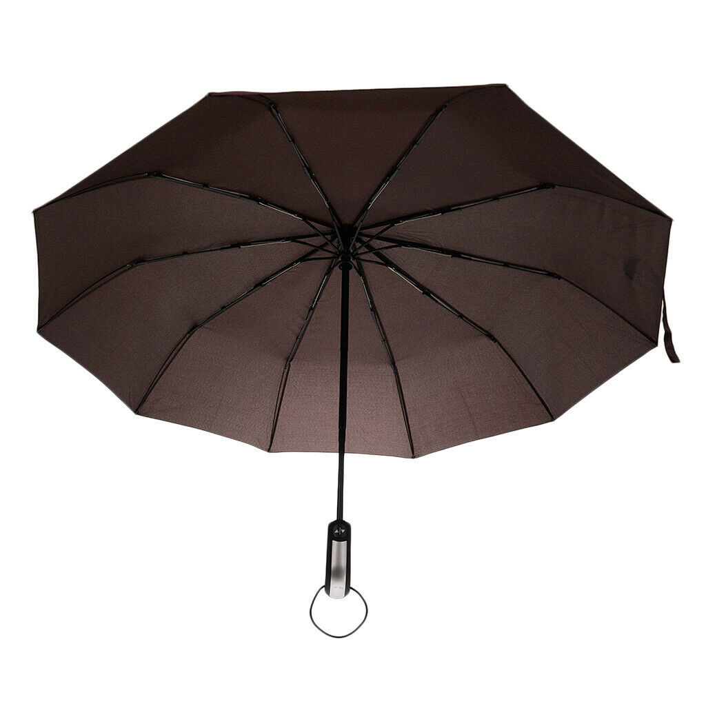 Travel Umbrella Automatic Windproof Canopy Auto Open and Close Coffee