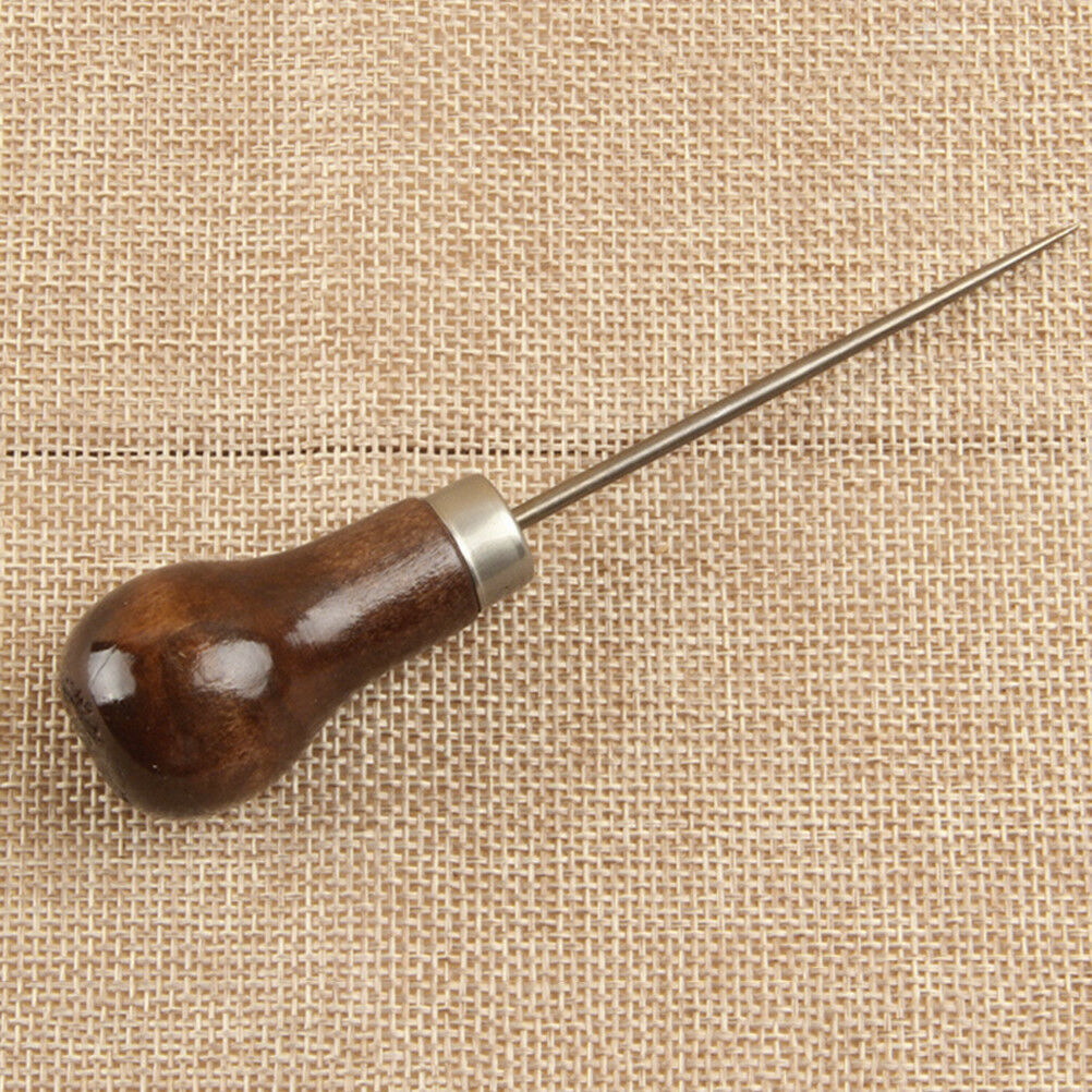 Professional Leather Wood Handle Awl Tools For Leathercraft Stitching Sewi.l8