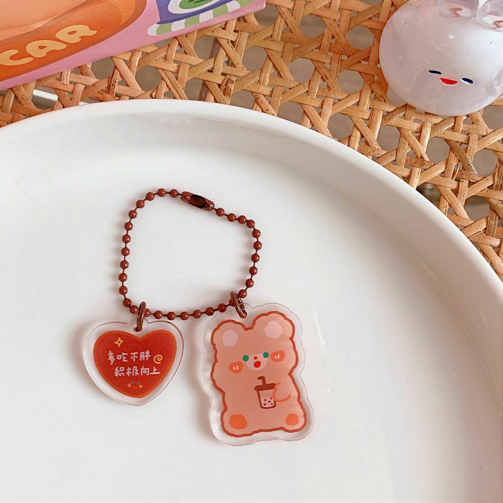 New Cute Japanese Girlish Heart Acrylic Pendant Key Ring Key Chain Key Buckle
