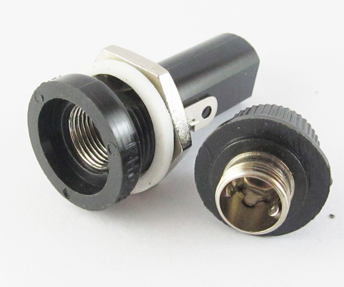 2pcs Black Color 6 x 30mm Fuse Holder FH043 10A 250V for 5x20mm Fuses