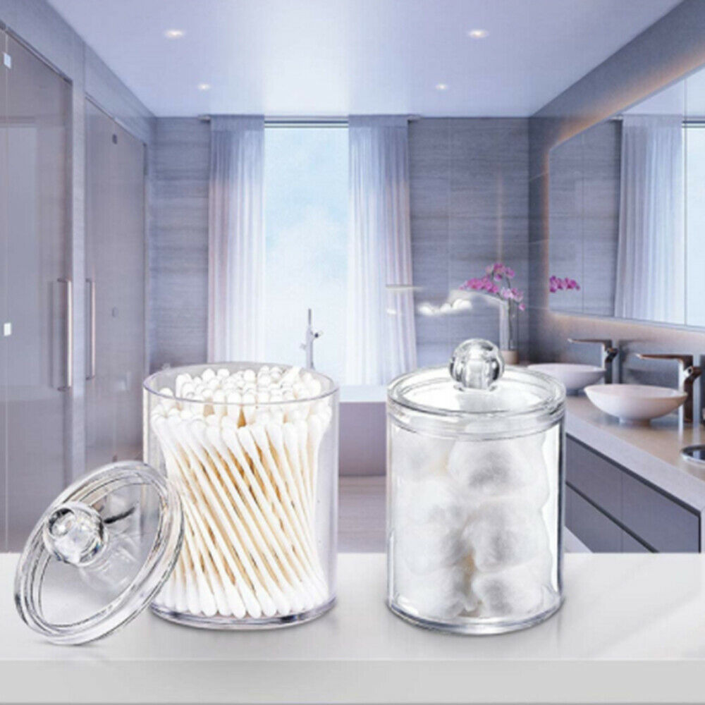 Transparent Organizer Cotton Swab Storage Box Acrylic Cotton Pad Storage Box