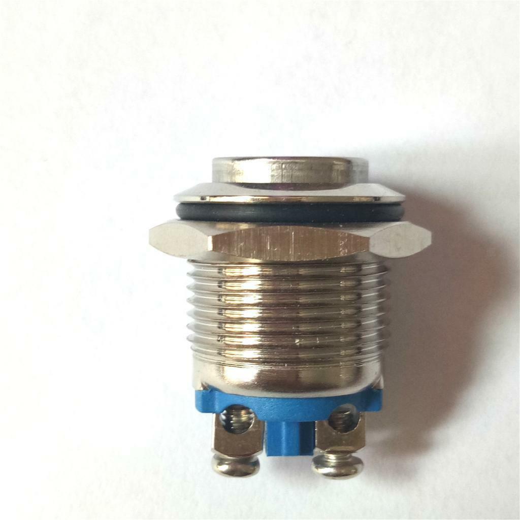 16mm High Round Waterproof Momentary Push Button Switch Copper Contact 1 ON