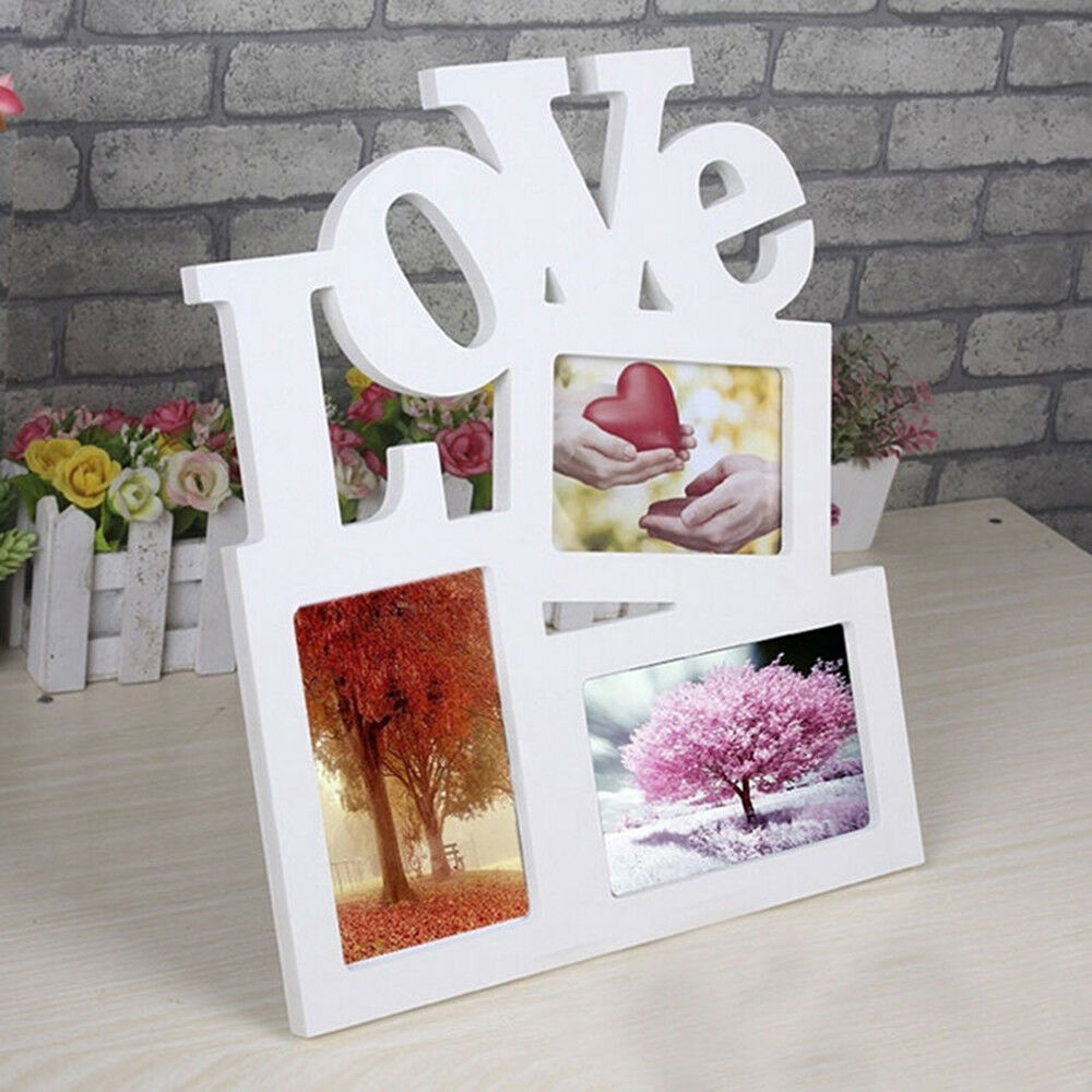 DIY Wedding Hollow Love Wooden Photo Picture Frame Rahmen Home Decor NEW