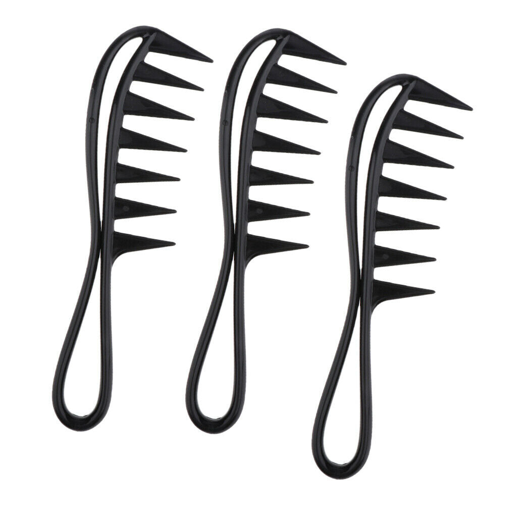 3 lot Large Antistatic Hair Lift Combs Shark-Tooth Barber Styling Comb Black