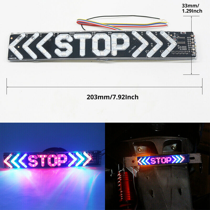 12V LED Motorcycle Bikes Tail Day Driving Light Flash STOP Indicator Brake Lamp