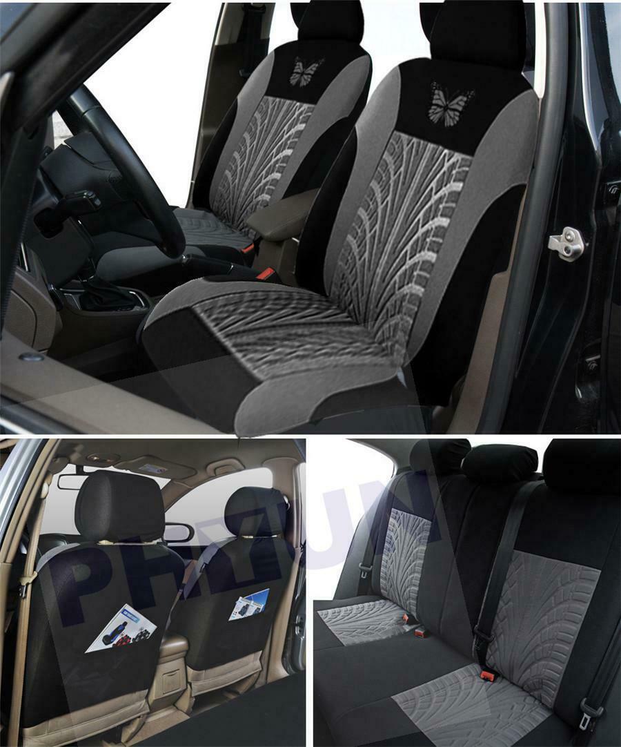 Front 2Seat Car Seat Covers Set Universal Fit Most Cars Covers with Tire Track