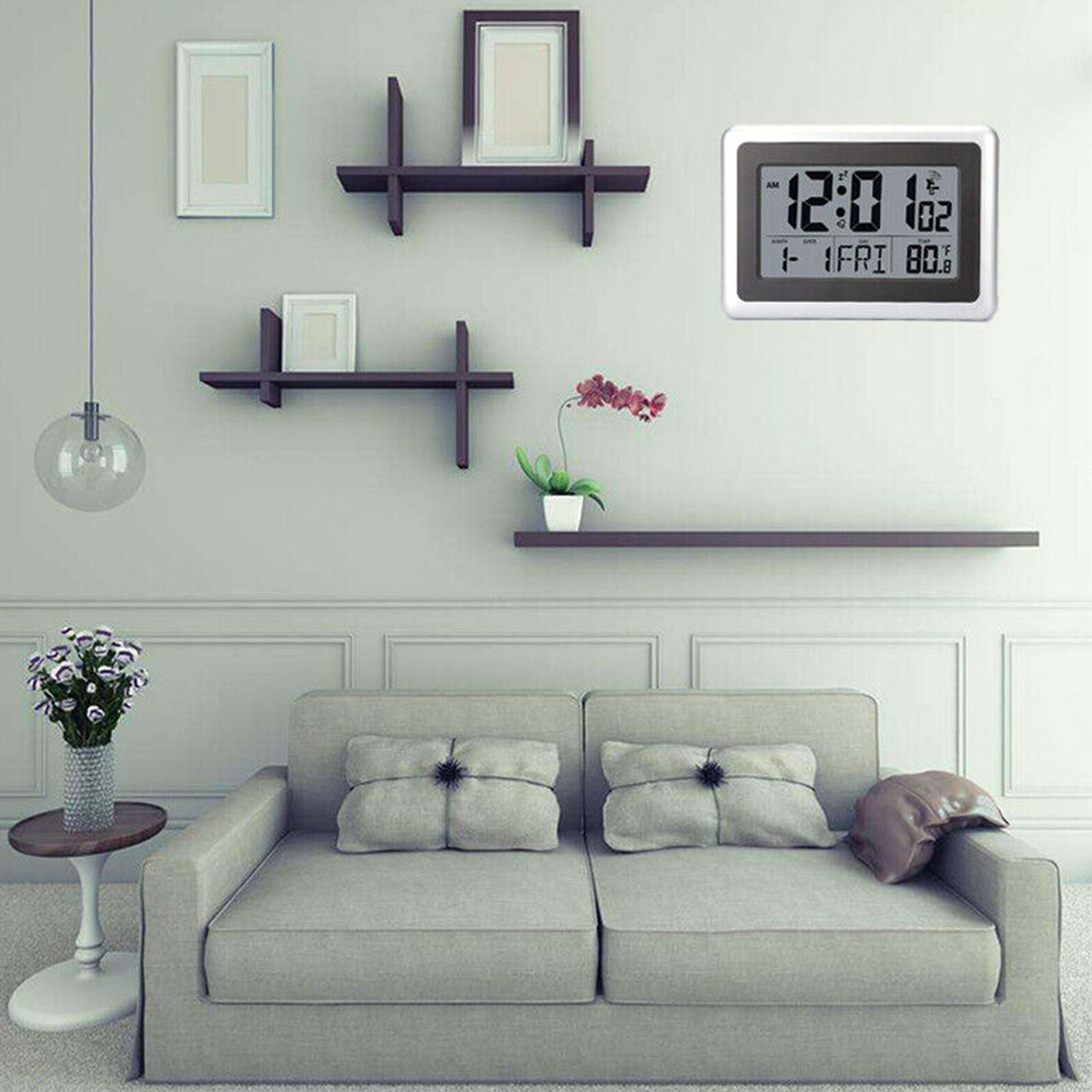 Digital Atomic Indoor Wall Desk Clocks Large Screen Calendar Timer 7 Language