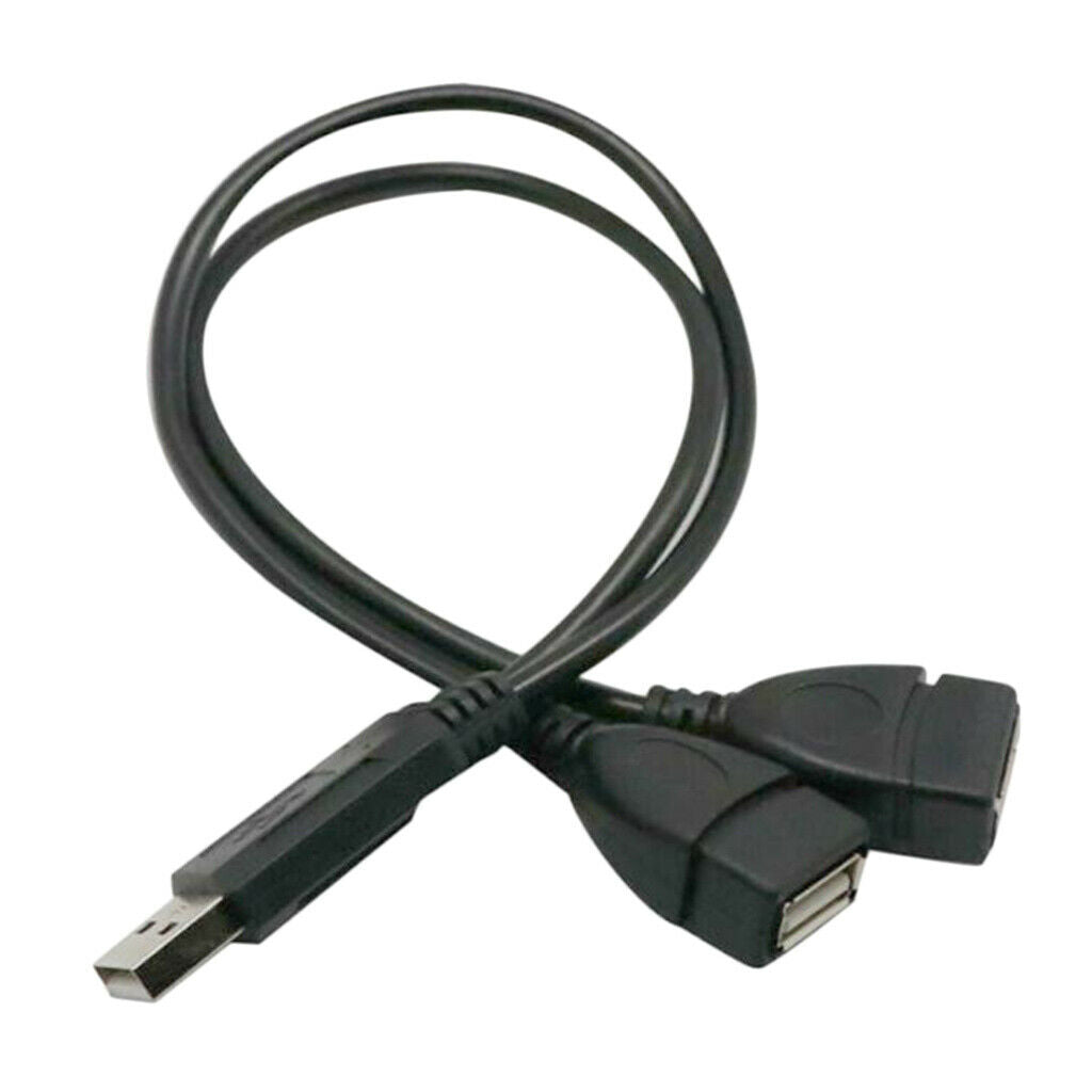 20CM USB 2.0 Dual Power Charge Cable USB Power Y Adapter Male To Female Cord