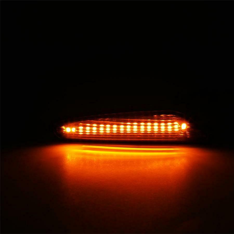 2x Dynamic LED Side Marker Turn Signal Indicator Lights For BMW E90 E92 E60 E82