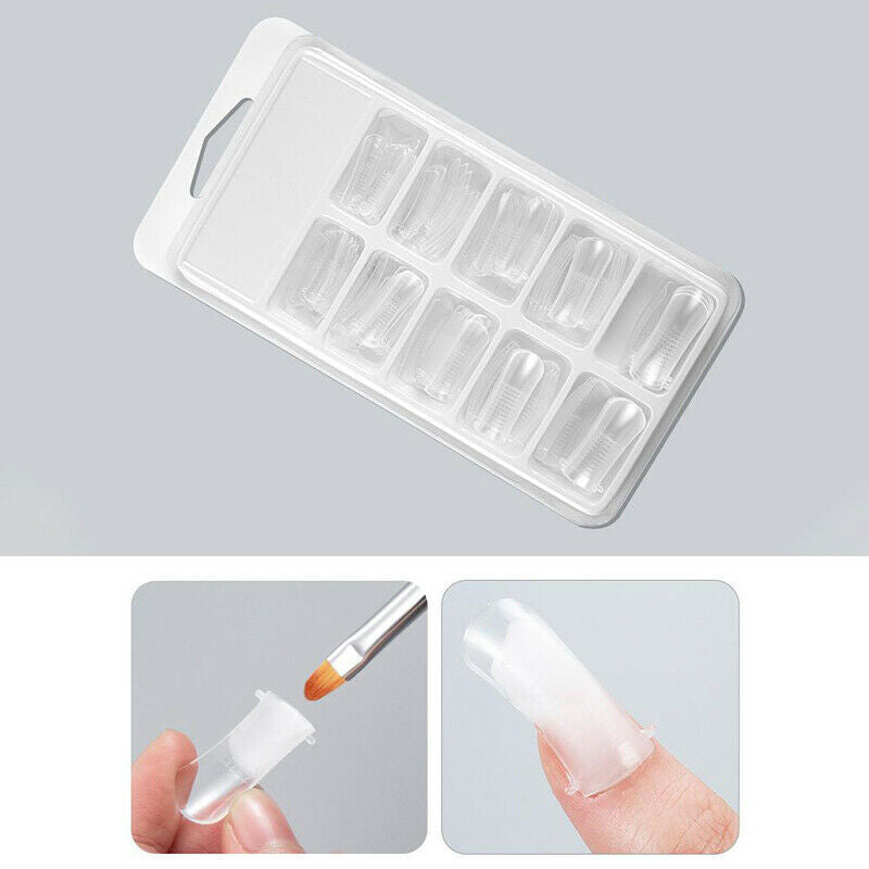 Nail Art Extention Set Nail Brush Acrylic Clip Quick Building Mold Tips Nail KI7