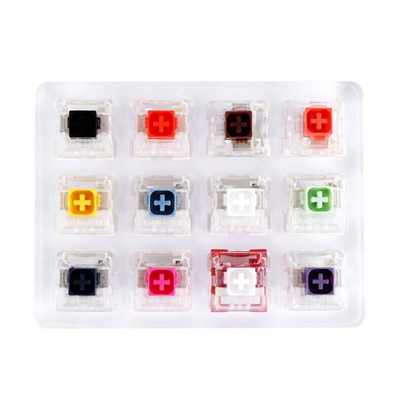 Acrylic Keyboard Tester 12 Clear Plastic Keycap Sampler for Kailh Box MechanicO1