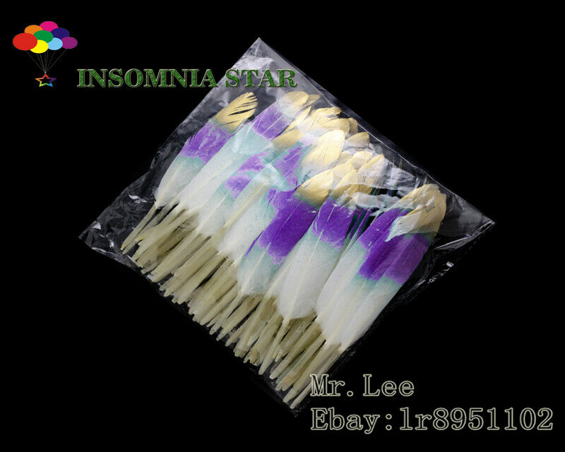 100pcs Beautiful Purple Colorful Natural Goose Feather 10-15cm/4-6 inches