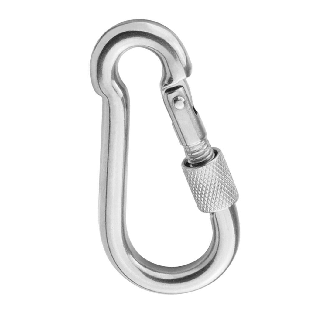 Stainless Steel Screw Gate Carabiner Clip Hiking Camping Travel Hammock Yoga
