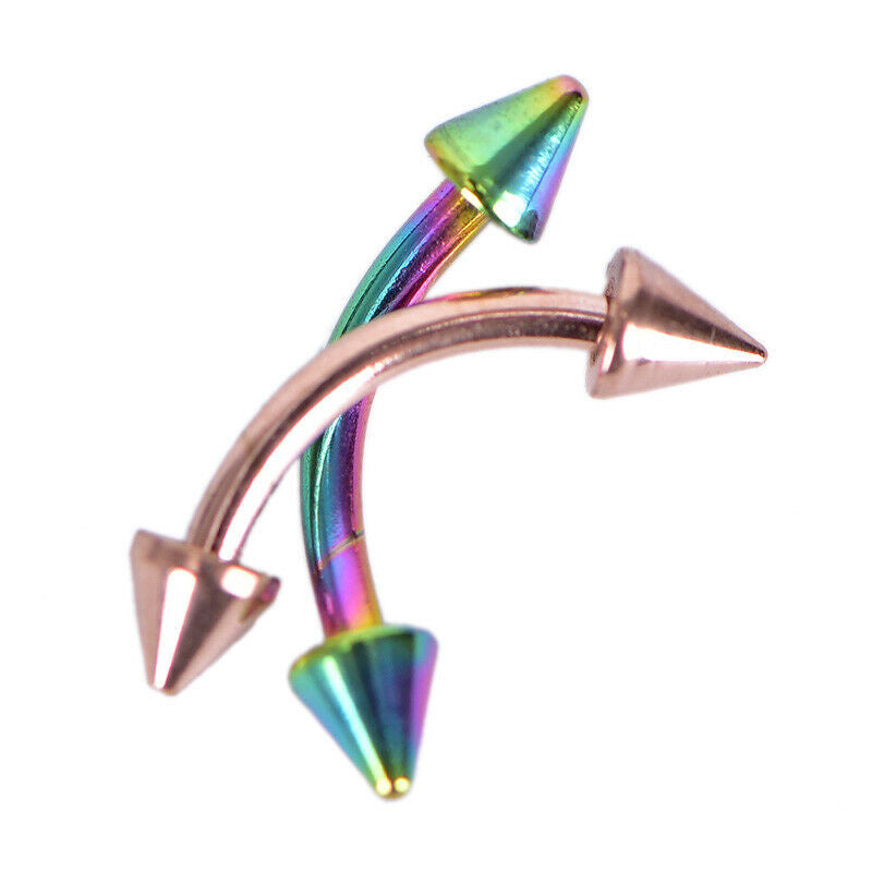 12Pcs/Set Curved Bar Barbell Ball Spike Tragus Eyebrow Lip Ring Body Pier.l8