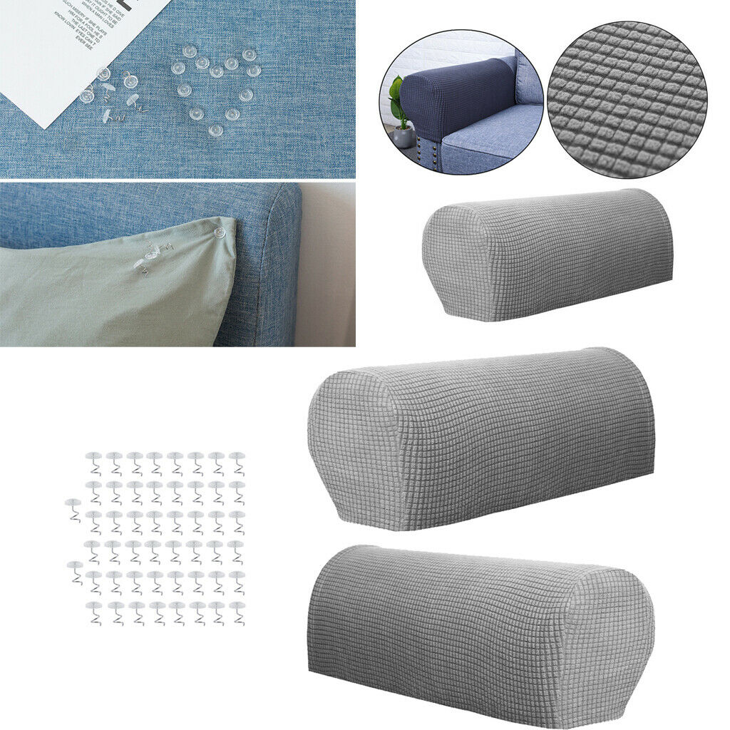 Sofa Armrest Cover Couch Arm Cover Light Gray with 50 Pieces  Pins