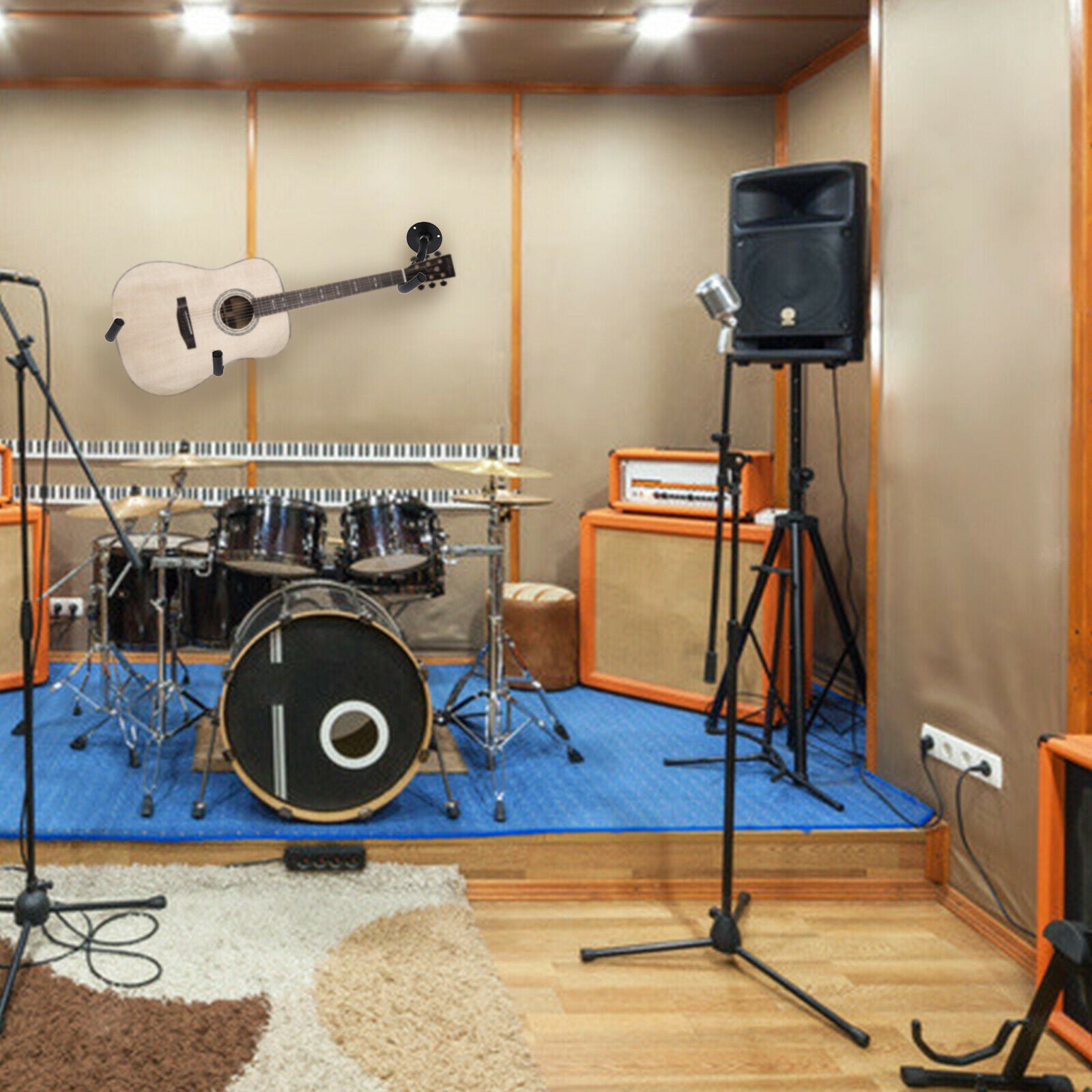 Horizontal Universal Guitar Wall Holder Guitar Violins Ukulele Wall Display,