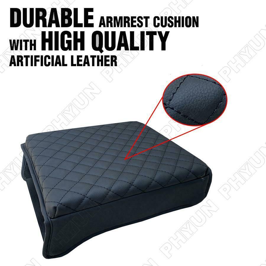 Black Armrest Box Cover Center Console Pad For Ford F150 2015-2020 Waterproof