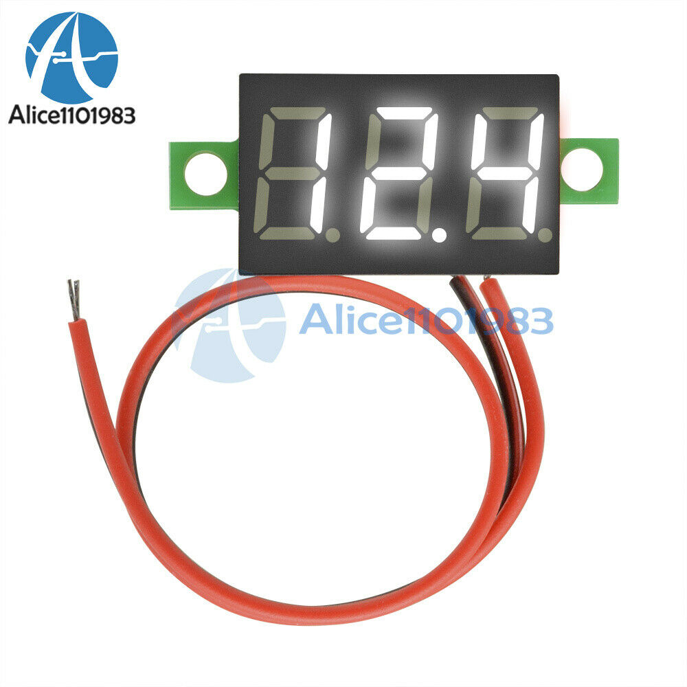 0.36" Mini White 4.7-32V 2 Wire LED Panel Voltage Meter 3-Digital Voltmeter