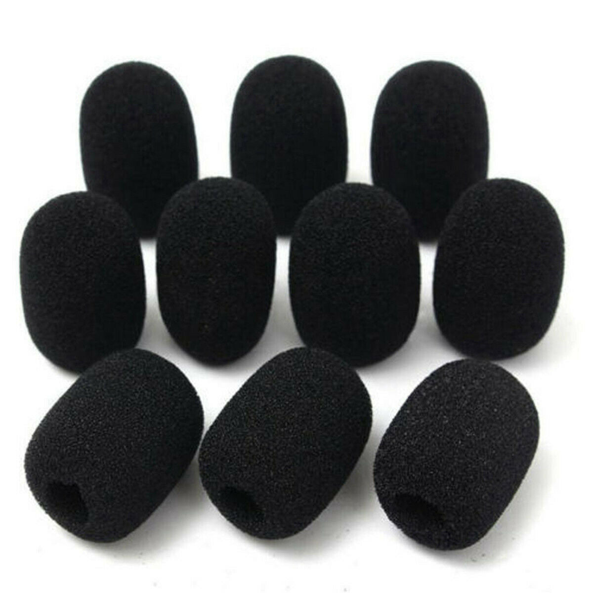 Lots 100PCS Microphone Headset Grill Windscreen Sponge Foam Black Mic Cover