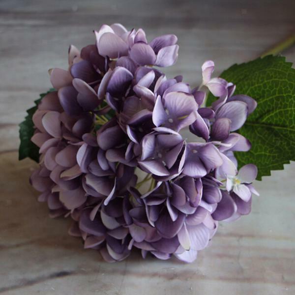 Artificial Silk Hydrangea Flower Bridal Home Garden Party Decor Craft Purple