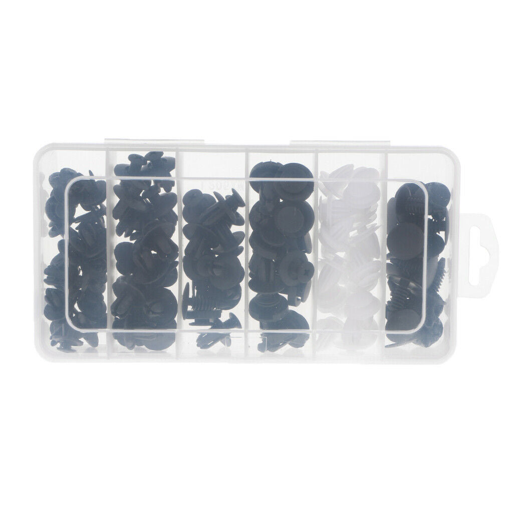 100pcs Car Black Plastic Clips Rivet  Bumper Door Retainers For GM